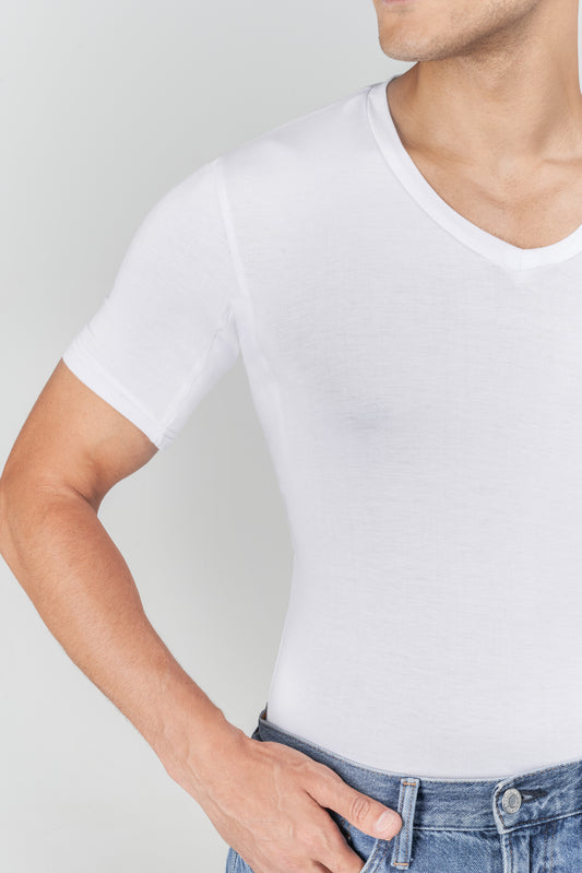 White V Neck Hydro Shield